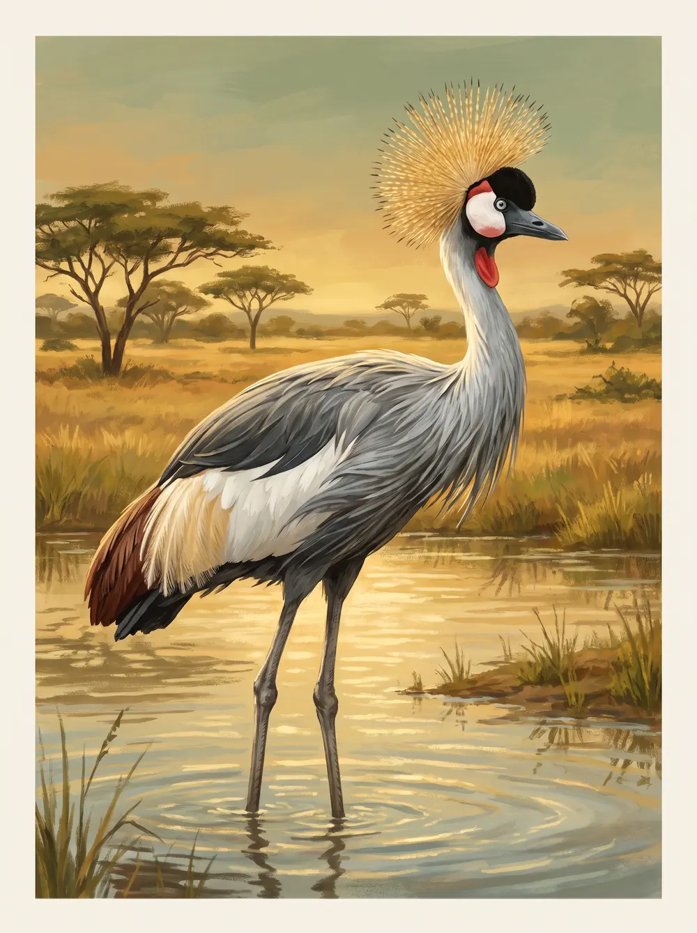 Crowned crane